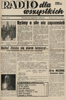 Radio dla Wszystkich : popularny tygodnik radiowy. 1939, nr 13