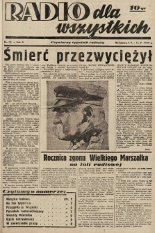 Radio dla Wszystkich : popularny tygodnik radiowy. 1939, nr 19