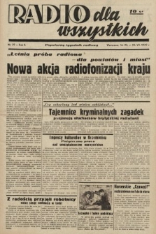 Radio dla Wszystkich : popularny tygodnik radiowy. 1939, nr 29