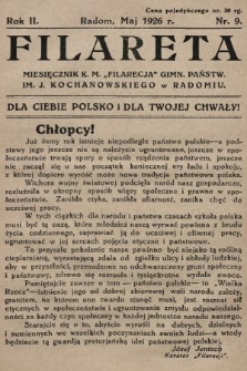 Filareta : miesięcznik K. M. „Filarecja” Gimn. Państwowego im. J. Kochanowskiego w Radomiu. 1925/1926, nr 9