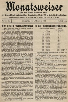 Der Monatsweiser : für den Monat... : der Gewerkschaft kaufmännischer Angestellten (D.H.V.) in Polnisch-Oberschlesien. 1932, nr 11