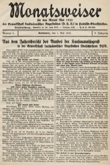 Der Monatsweiser : für den Monat... : der Gewerkschaft kaufmännischer Angestellten (D.H.V.) in Polnisch-Oberschlesien. 1933, nr 5