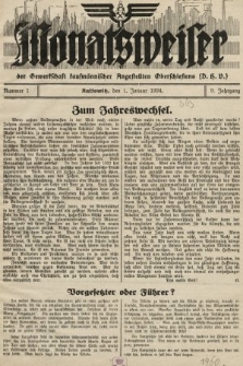 Der Monatsweiser : für den Monat... : der Gewerkschaft kaufmännischer Angestellten (D.H.V.) in Polnisch-Oberschlesien. 1934, nr 1