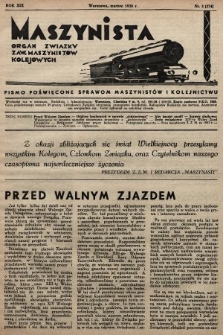 Maszynista : organ Związku Zaw. Maszynistów Kolejowych. 1938, nr 3