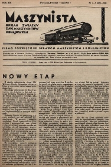 Maszynista : organ Związku Zaw. Maszynistów Kolejowych. 1938, nr 4-5