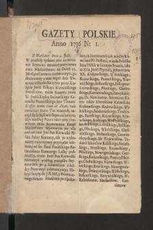 Gazety Polskie. 1736, nr 1