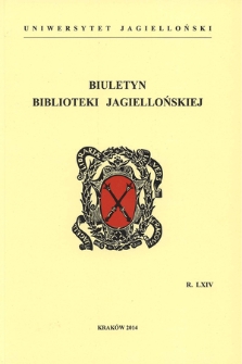 The Jagiellonian Library Bulletin. Vol. 64, 2014 [entirety]