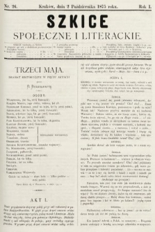 Szkice Społeczne i Literackie : pismo tygodniowe. 1875, nr 26