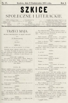 Szkice Społeczne i Literackie : pismo tygodniowe. 1875, nr 27