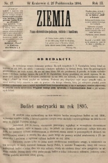 Ziemia : pismo ekonomiczno-społeczne, rolnicze i handlowe. 1894, nr 17