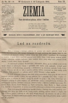 Ziemia : pismo ekonomiczno-społeczne, rolnicze i handlowe. 1894, nr 18 i 19