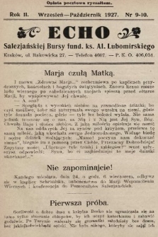 Echo Salezjańskiej Bursy Fund. Ks. Al. Lubomirskiego. 1927, nr 9-10