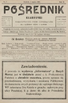 Pośrednik Krakowski : wszechstronne pismo informacyjne dla każdego stanu i zawodu. 1907, nr 7