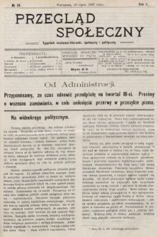 Przegląd Społeczny : tygodnik naukowo-literacki, społeczny i polityczny. 1907, nr 29