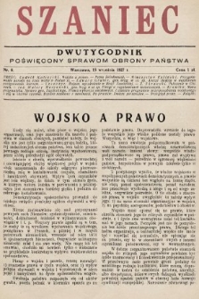 Szaniec : dwutygodnik poświęcony sprawom obrony Państwa. 1927, nr 6