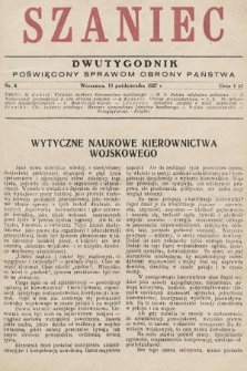 Szaniec : dwutygodnik poświęcony sprawom obrony Państwa. 1927, nr 8