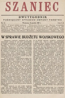 Szaniec : dwutygodnik poświęcony sprawom obrony Państwa. 1927, nr 12
