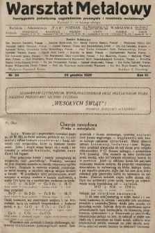 Warsztat Metalowy : dwutygodnik poświęcony zagadnieniom przemysłu i rzemiosła metalowego. 1929, nr 24