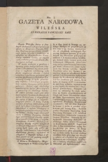 Gazeta Narodowa Wileńska : za rozkazem Najwyższej Rady. 1794, nr 1