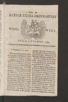 Kuryer Extra-Ordynaryiny Warszawski. 1760, nr 26