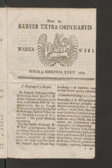 Kuryer Extra-Ordynaryiny Warszawski. 1760, nr 28