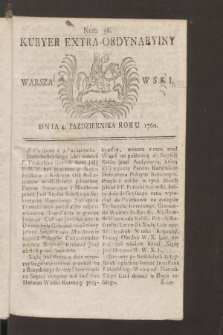 Kuryer Extra-Ordynaryiny Warszawski. 1760, nr 36