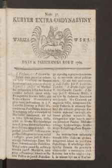 Kuryer Extra-Ordynaryiny Warszawski. 1760, nr 37