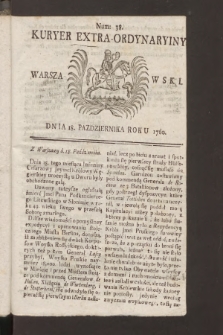 Kuryer Extra-Ordynaryiny Warszawski. 1760, nr 38