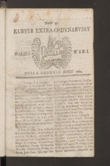 Kuryer Extra-Ordynaryiny Warszawski. 1760, nr 45