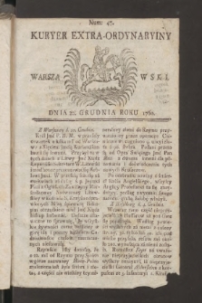 Kuryer Extra-Ordynaryiny Warszawski. 1760, nr 47