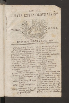 Kuryer Extra-Ordynaryiny Warszawski. 1760, nr 48