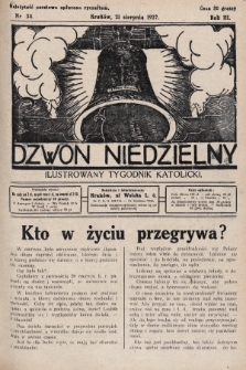 Dzwon Niedzielny : ilustrowany tygodnik katolicki. 1927, nr 34