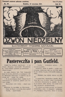 Dzwon Niedzielny : ilustrowany tygodnik katolicki. 1927, nr 39