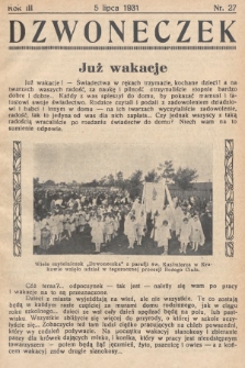 Dzwoneczek. 1931, nr 27