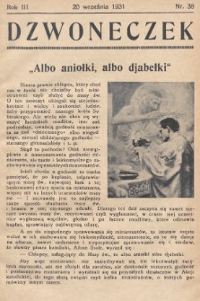 Dzwoneczek. 1931, nr 38