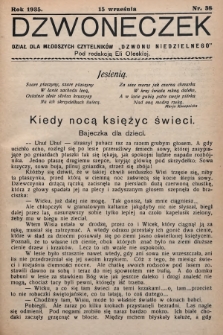 Dzwoneczek : dział dla młodszych czytelników „Dzwonu Niedzielnego". 1935, nr 38