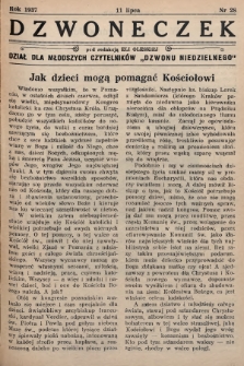 Dzwoneczek : dział dla młodszych czytelników „Dzwonu Niedzielnego". 1937, nr 28
