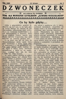 Dzwoneczek : dział dla młodszych czytelników „Dzwonu Niedzielnego". 1938, nr 7