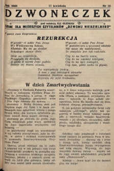 Dzwoneczek : dział dla młodszych czytelników „Dzwonu Niedzielnego". 1938, nr 16