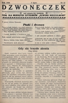 Dzwoneczek : dział dla młodszych czytelników „Dzwonu Niedzielnego". 1938, nr 27