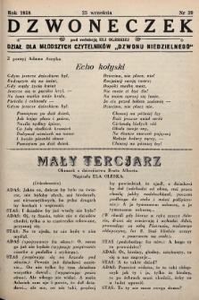 Dzwoneczek : dział dla młodszych czytelników „Dzwonu Niedzielnego". 1938, nr 39