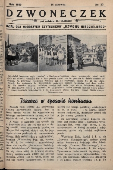 Dzwoneczek : dział dla młodszych czytelników „Dzwonu Niedzielnego". 1939, nr 25