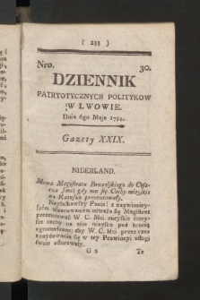 Dziennik Patryotycznych Politykow we Lwowie. 1794, nr  30