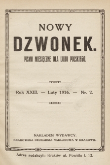 Nowy Dzwonek : pismo miesięczne dla ludu polskiego. 1916, nr 2