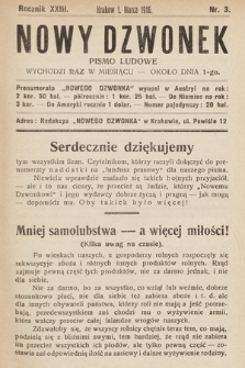 Nowy Dzwonek : pismo miesięczne dla ludu polskiego. 1916, nr 3