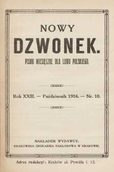 Nowy Dzwonek : pismo miesięczne dla ludu polskiego. 1916, nr 10