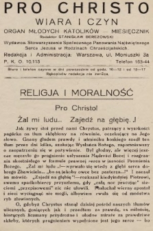 Pro Christo : wiara i czyn : organ młodych katolików. 1928, nr 7