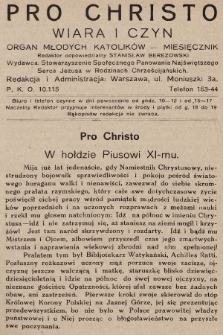 Pro Christo : wiara i czyn : organ młodych katolików. 1929, nr 3