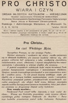 Pro Christo : wiara i czyn : organ młodych katolików. 1929, nr 5