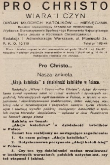 Pro Christo : wiara i czyn : organ młodych katolików. 1929, nr 7
